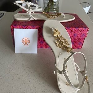 White Tori Burch sandals